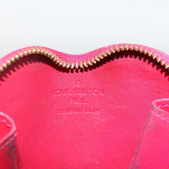 LOUIS VUITTON Vernis Porte Monnaie Coeur Coin Purse Rose Pop M93657 Auth bs34319
