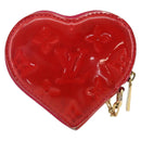 LOUIS VUITTON Vernis Porte Monnaie Coeur Coin Purse Rose Pop M93657 Auth bs34319-2