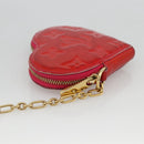 LOUIS VUITTON Vernis Porte Monnaie Coeur Coin Purse Rose Pop M93657 Auth bs34319-4