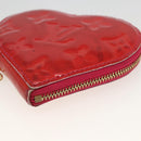 LOUIS VUITTON Vernis Porte Monnaie Coeur Coin Purse Rose Pop M93657 Auth bs34319-8