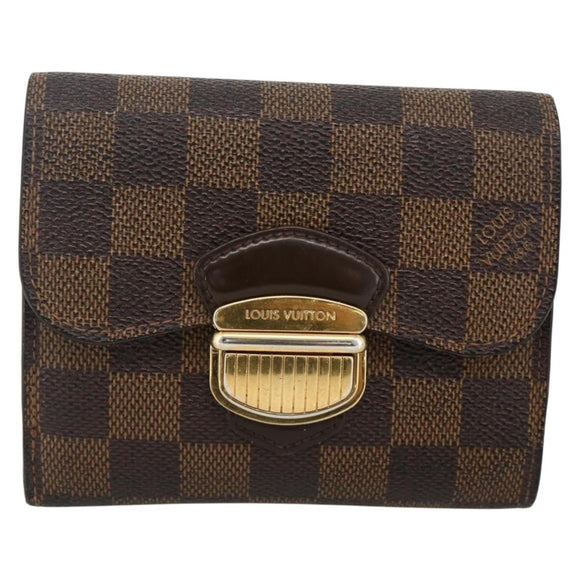 LOUIS VUITTON Damier Ebene Portefeuille Joy Bifold Wallet N60034 LV Auth bs34321
