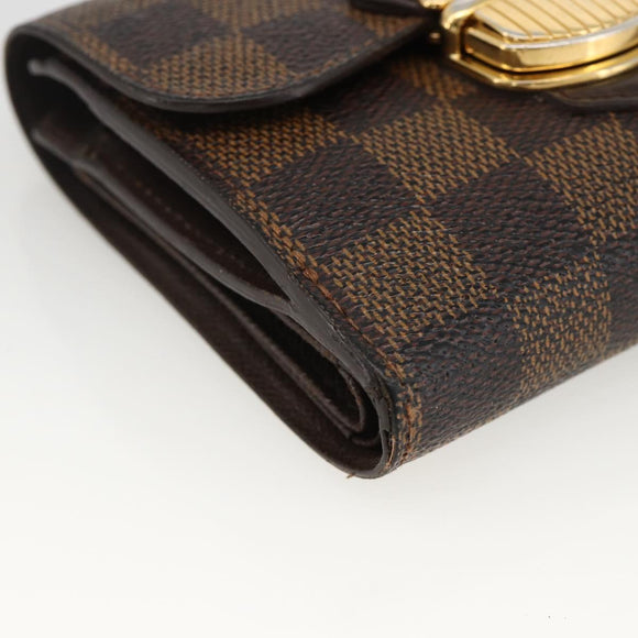 LOUIS VUITTON Damier Ebene Portefeuille Joy Bifold Wallet N60034 LV Auth bs34321