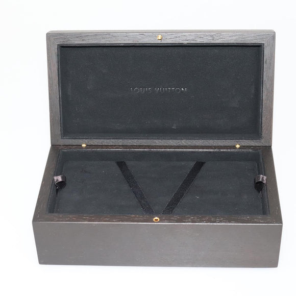 LOUIS VUITTON Case Set Pen Metal Wood Brown LV Auth bs34322