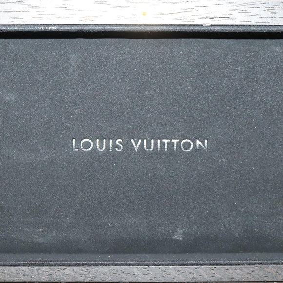 LOUIS VUITTON Case Set Pen Metal Wood Brown LV Auth bs34322