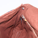 HERMES Fourre Tout Shoulder Bag Cotton Brown Silver Auth bs34324-22