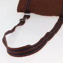 HERMES Fourre Tout Shoulder Bag Cotton Brown Silver Auth bs34324-7
