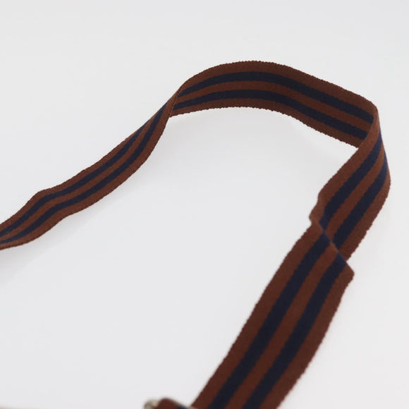 HERMES Fourre Tout Shoulder Bag Cotton Brown Silver Auth bs34324
