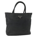 PRADA Hand Bag Nylon Black Silver Auth bs34325-1
