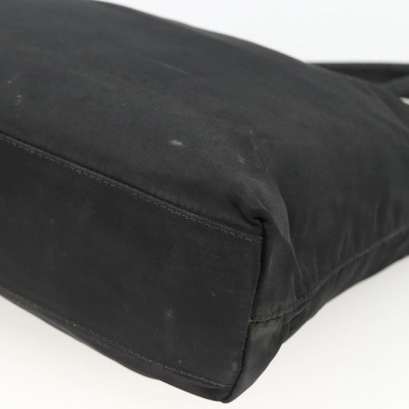 PRADA Hand Bag Nylon Black Silver Auth bs34325
