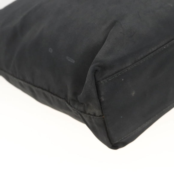 PRADA Hand Bag Nylon Black Silver Auth bs34325