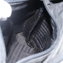 PRADA Hand Bag Nylon Black Silver Auth bs34325-19
