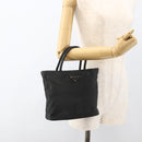 PRADA Hand Bag Nylon Black Silver Auth bs34325-23