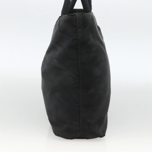 PRADA Hand Bag Nylon Black Silver Auth bs34325