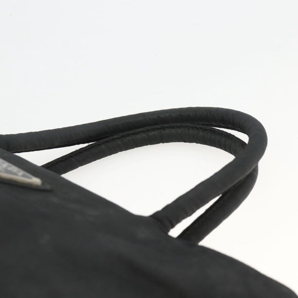 PRADA Hand Bag Nylon Black Silver Auth bs34325