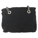PRADA Chain Tote Bag Nylon Black Silver Auth bs34326-2