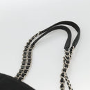 PRADA Chain Tote Bag Nylon Black Silver Auth bs34326-14