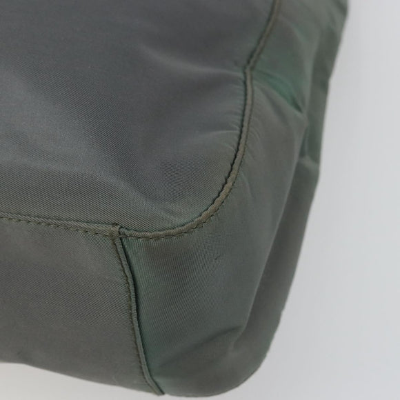 PRADA Shoulder Bag Nylon Green Silver Auth bs34327