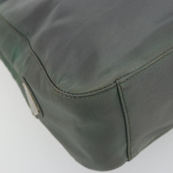 PRADA Shoulder Bag Nylon Green Silver Auth bs34327