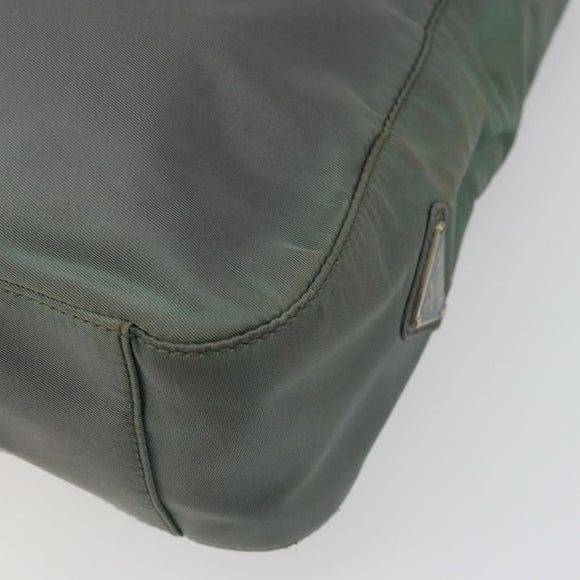 PRADA Shoulder Bag Nylon Green Silver Auth bs34327
