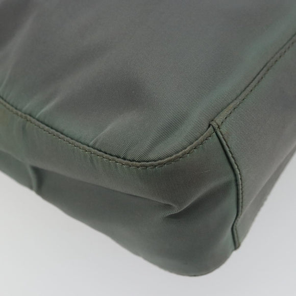 PRADA Shoulder Bag Nylon Green Silver Auth bs34327