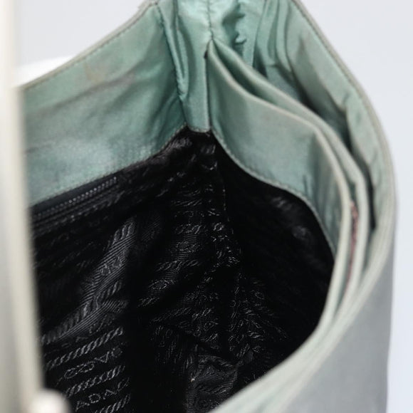 PRADA Shoulder Bag Nylon Green Silver Auth bs34327