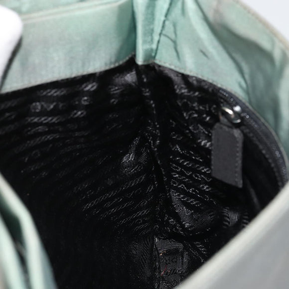 PRADA Shoulder Bag Nylon Green Silver Auth bs34327