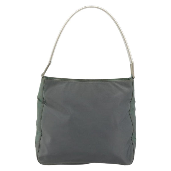 PRADA Shoulder Bag Nylon Green Silver Auth bs34327