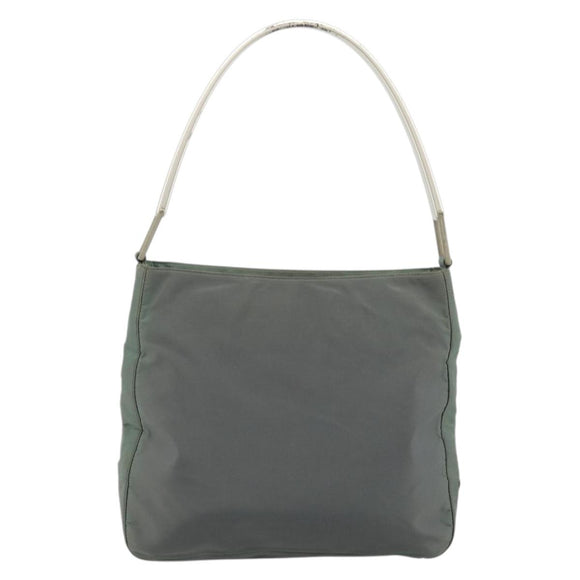PRADA Shoulder Bag Nylon Green Silver Auth bs34327