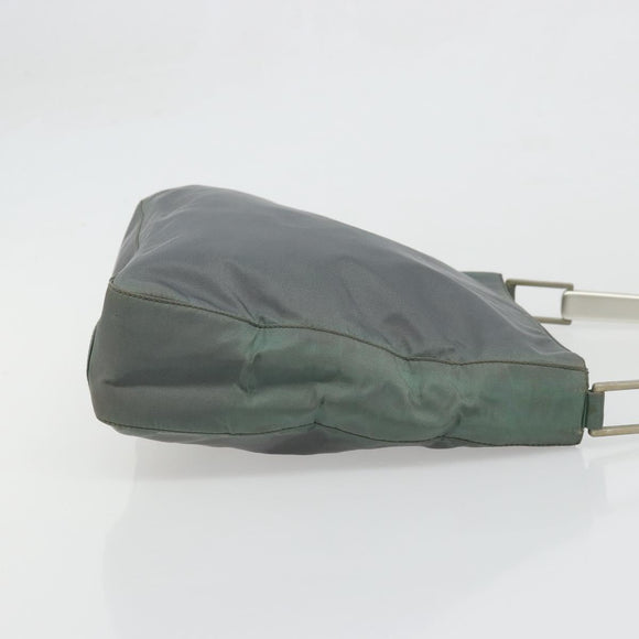 PRADA Shoulder Bag Nylon Green Silver Auth bs34327