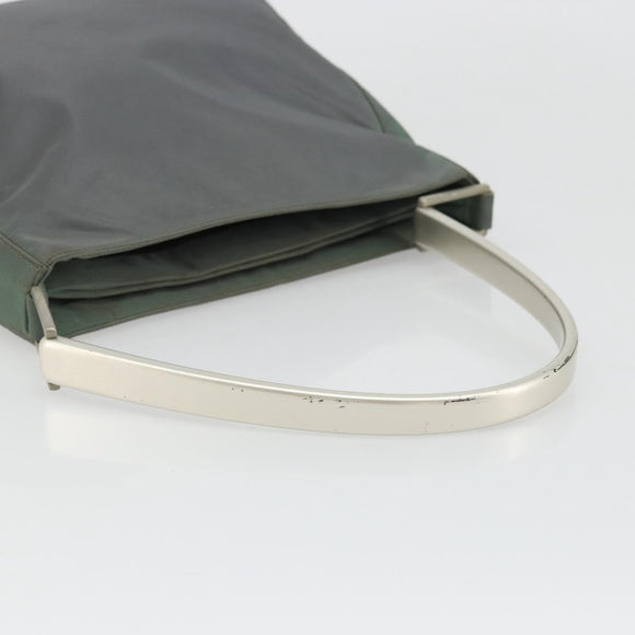 PRADA Shoulder Bag Nylon Green Silver Auth bs34327
