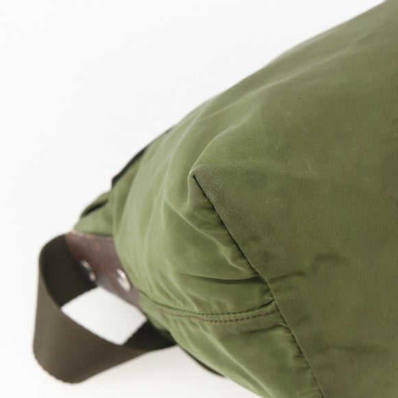 PRADA Shoulder Bag Nylon Green Silver Auth bs34328