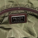 PRADA Shoulder Bag Nylon Green Silver Auth bs34328-20