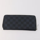 LOUIS VUITTON Damier Grafitte Long Wallet 2 Set Black LV Auth bs34330-11