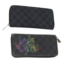 LOUIS VUITTON Damier Grafitte Long Wallet 2 Set Black LV Auth bs34330-1