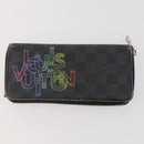 LOUIS VUITTON Damier Grafitte Long Wallet 2 Set Black LV Auth bs34330-2