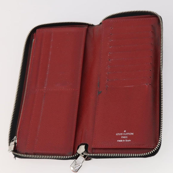 LOUIS VUITTON Damier Grafitte Long Wallet 2 Set Black LV Auth bs34330