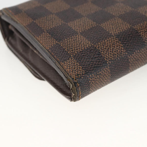 LOUIS VUITTON Damier Ebene Portefeuille Sistina Long Wallet N61747 Auth bs34333