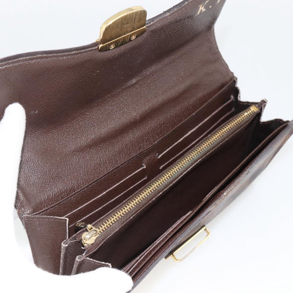 LOUIS VUITTON Damier Ebene Portefeuille Sistina Long Wallet N61747 Auth bs34333