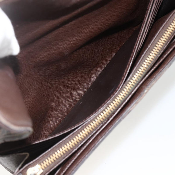 LOUIS VUITTON Damier Ebene Portefeuille Sistina Long Wallet N61747 Auth bs34333