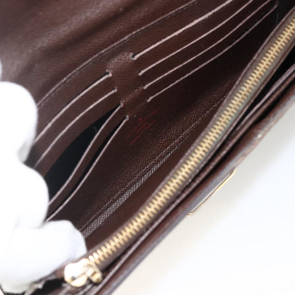 LOUIS VUITTON Damier Ebene Portefeuille Sistina Long Wallet N61747 Auth bs34333