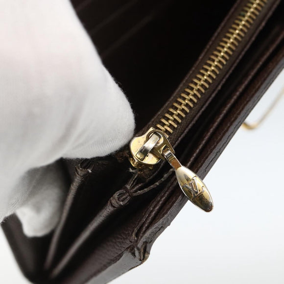LOUIS VUITTON Damier Ebene Portefeuille Sistina Long Wallet N61747 Auth bs34333