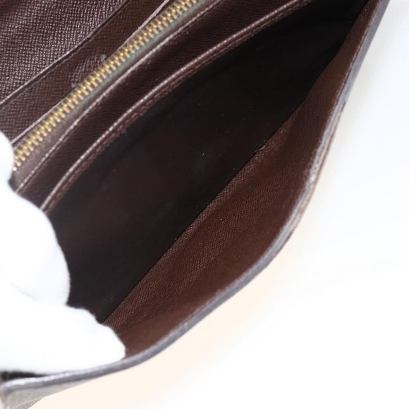 LOUIS VUITTON Damier Ebene Portefeuille Sistina Long Wallet N61747 Auth bs34333