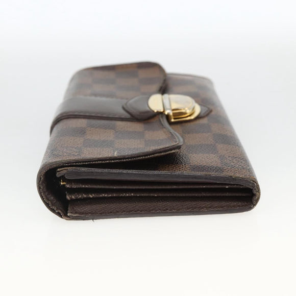 LOUIS VUITTON Damier Ebene Portefeuille Sistina Long Wallet N61747 Auth bs34333