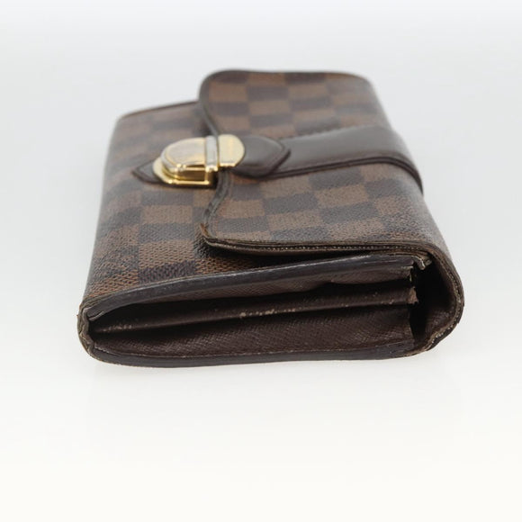 LOUIS VUITTON Damier Ebene Portefeuille Sistina Long Wallet N61747 Auth bs34333
