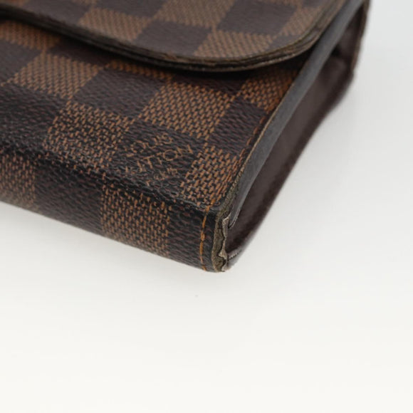LOUIS VUITTON Damier Ebene Portefeuille Sistina Long Wallet N61747 Auth bs34333