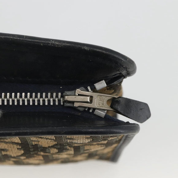 Christian Dior Trotter Canvas Pouch Navy Silver Auth bs34339