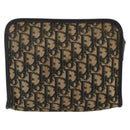 Christian Dior Trotter Canvas Pouch Navy Silver Auth bs34339-2