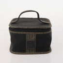 FENDI Pecan Canvas Hand Bag Coated Canvas 4 Set Brown Black Auth bs34342-15