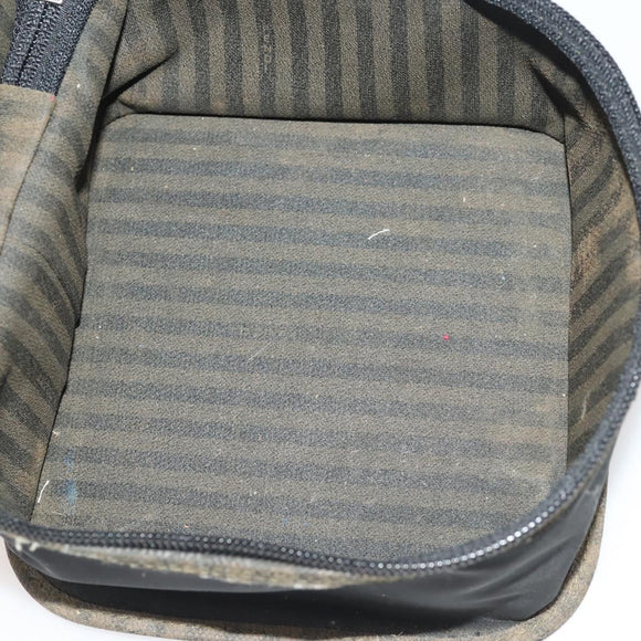 FENDI Pecan Canvas Hand Bag Coated Canvas 4 Set Brown Black Auth bs34342