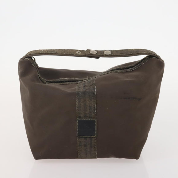 FENDI Pecan Canvas Hand Bag Coated Canvas 4 Set Brown Black Auth bs34342